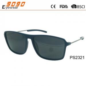 Fashionable rectangle sunglasses ,made of plastic frame and metal temple