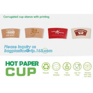 China Biodegradable cup sleeve, Corrugated up sleeve with printing, brand logo, hot paper cup,cup sleeve, recyclable sleeve pa wholesale