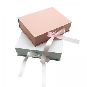China Handbag Necklace Jewelry Ribbon Folding Magnetic Gift Box Rectangular supplier