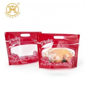 China Bopp Antifog Food Packaging Microwavable Grilled Rotisserie Chicken Plastic Takeaway Carrier Bags supplier