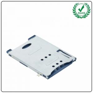 China Mobile Phone 6 Pin Sim Card Adapter Push Push SMT SMD Type With Tray supplier