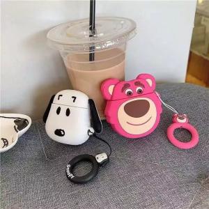 2019 NEW Cute Suitcase Anti-lost Cover for Airpods Silicone case with Finger Ring Strap
