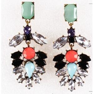 China Retro hit color flash diamond earrings gemstone earrings supplier