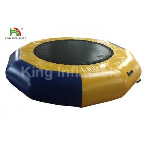 Customized Yellow 5m D Inflatable Water Toy / Floating PVC Trampoline For Water Park