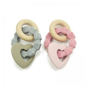 Natural Recyclable CPC Silicone Wood Teether Eco Friendly Baby Chew Toys