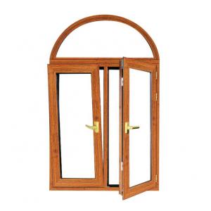 China Aluminum Fireproofing Arched Tilt And Turn Windows Swing Open Wood Grain Frame supplier