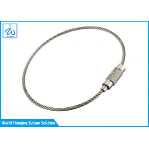 Wire Ring Tag Cable Loop Key Ring , Luggage / Clothing Tag Wire Rope Key Ring