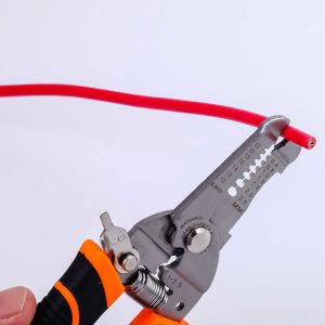 China 4Cr13 175mm Copper Wire Strippers Universal Wire Stripping Tool With Safety Locker wholesale
