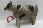 FUNNY~~~ RESIN RURAL COW STATUE IN ANTIQUE FINISH  - 25CM