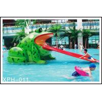China Frog Shape Water Pool Slides, Aqua Park Fiberglass Small Slide For Kids on sale