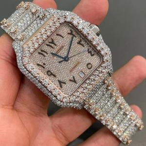China Miami Cuban  Santos Watch Diamonds Bling Luxury VVS Watch supplier