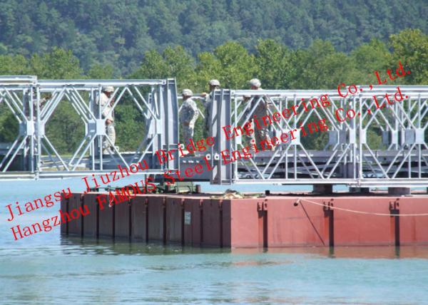 Single Span Pre - engineered Galvanized Steel Bridge Surface Treatment Long Fatigue Life