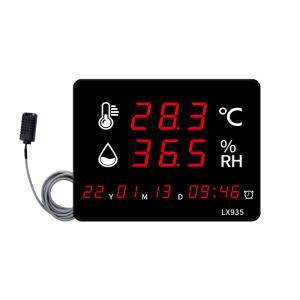 China Digital Thermometer Temperature and Humidity Meter Home Clock Wall Mounted Alarm LED Display With Probe Industrial Large Screen wholesale