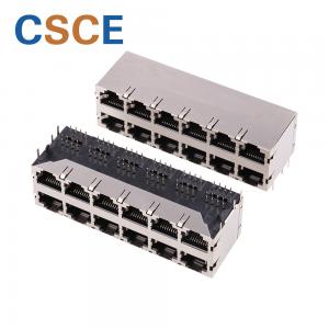 8 Pin 2 * 6 Stacked RJ45 Connectors PBT Housing Material For Ethernet Switch