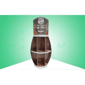 Heavy Duty Barrel Shape Cardboard Floor Display Stands Two Shelf For Selling Spirit