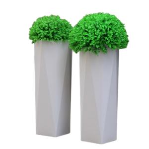 Unbreakable Metal Flower Planter Floor Standing White Galvanized Planter