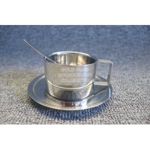200ml Afternoon coffee set silver color stainless steel coffee tea cup with spoon restaurant coffee espresso cup set