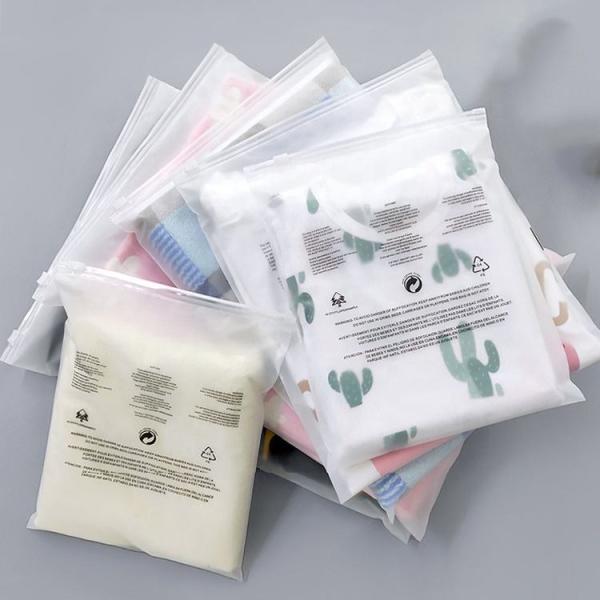 Bolsas con cierre hermético esmeriladas CPE, bolsas con cremallera esmeriladas personalizadas y duraderas para ropa