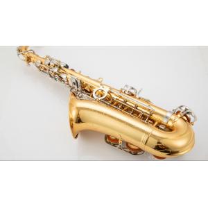 china manufacturer factory Wholesale Price woodwind instrument Golden Lacquer Alto Saxophone With ABS Case