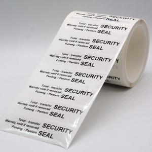 White 65um 1mil Gloss Full Transfer Tamper Evident Security Labels For VOID
