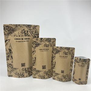 Promotional Stand Up Pouch Food Grade Heat Seal Printed Biodegradable Custom Food Kraft Paper Bag With Zipper
