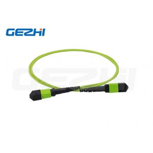 China 12 Core MPO Female Trunk Cable MM OM5 3.0MM Lime Green LSZH Polarity A/B supplier