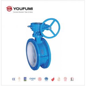 China PTFE Double Flanged Butterfly Valve , Anticorrosion 4 Inch Butterfly Valve For PVC supplier