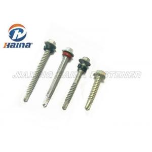 Painted Hex Head Mechanical Galvanized self tappingdrilling  screws and Rubber Washer for metal sheet