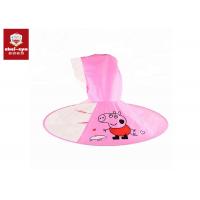 China Child Kid Umbrella Cap Peppa Pig Rain Cloak Baby Flying Saucer Pink Color on sale