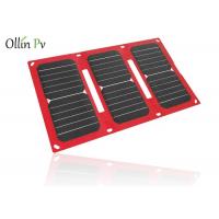 China Portable Solar Charger Bag 4 Fold Red Color Mobile Photovoltaic Charging Device on sale