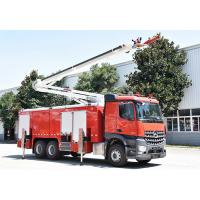 China Mercedes Benz 25m Aerial Fire Truck Spraying Water / Foam / Powder on sale