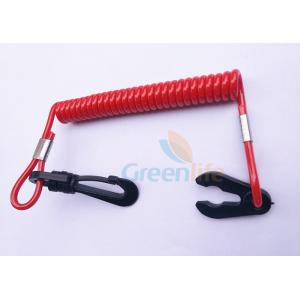 China Plastic Watercraft Jet Ski Safety Lanyard Spiral Safety Floating With Hook / Key supplier