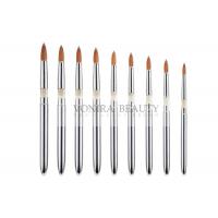 China Round Tapered Nature Nail Art Brush Set With Acrylic And Aluminum Handle on sale