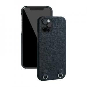 China Hands Free Protective Iphone Case , Real Leather Mobile Phone Case With Detachable Strap supplier