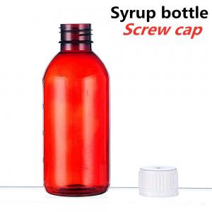 3oz 4oz Plastic Liquid Medicine Bottles Cough Syrup Red Bottle