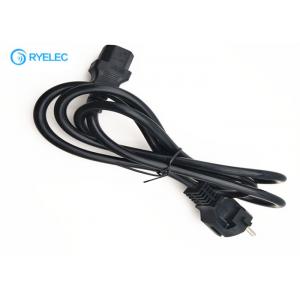 Black Schuko Plug European Power Cord To IEC C13 VDE With 3*1.5mm2 Cable