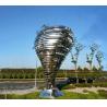 China Outdoor Stainless Steel Art Sculptures Flower Bud Polished Mirror Surface wholesale