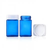 China Custom 2oz 3oz 4oz Candy Food Air Tight Storage Square Glass Jar With Child Proof Lid on sale