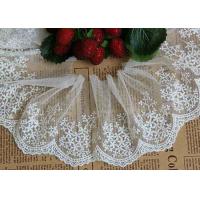 China Ivory Embroidery Nylon Lace Trim With Snowflake Pattern For Bridal Veil on sale
