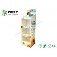 China Custom Supermarket Cardboard Floor Display Stand Foldable POP Carton Display Stand on sale