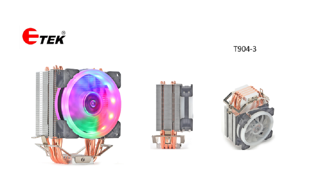 China ETEK 4-Heatpipe CPU Cooler, 92mm Fan, Fixed RGB, Hydraulic Bearing, ideal for budget builds and small form-factor PCs wholesale