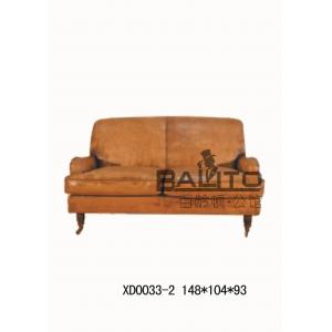 China classical America style antique 2 seater leather sofa/classic 2 persons leather sofa supplier