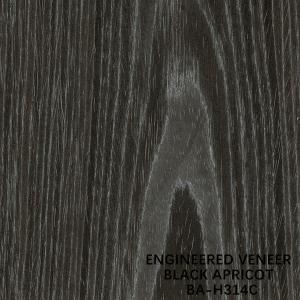 Furniture Black Apricot Engineered Wood Veneer H314C Flat Cut Crown Grain 2500-3100mm