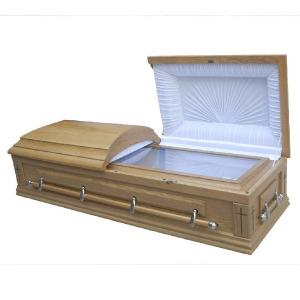 China CIQ Certificate Funeral Coffin / Wood Caskets With Lining And Lid Lining supplier