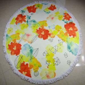 China reactive custom printing cotton terry velour round beach towels circular beach towels supplier