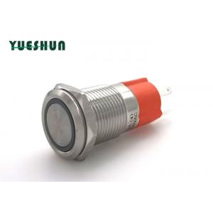 16mm 10A High Current Pushbutton Switches 1NO Ring LED Symbol Chrome Plated Brass