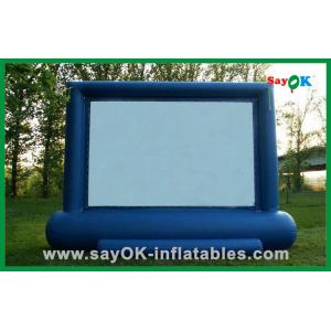 Blue Large Inflatable Movie Screen Rental For Backyard Movie Theater