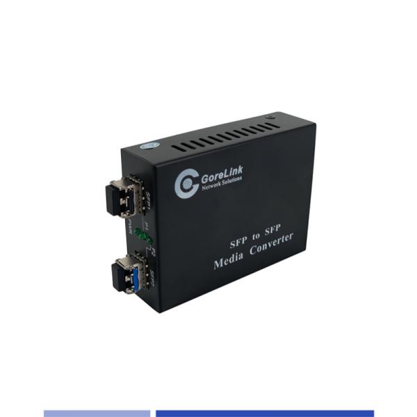 SFP to SFP Fiber Media Converter Loaded 1.25G SFP module Singlemode SMF 1310nm Dual SFP module