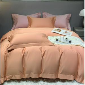China 100% Organic Bamboo Bedding Sets Duvet Cover Bed Linen Bedding Sets Plain Dye Orange supplier