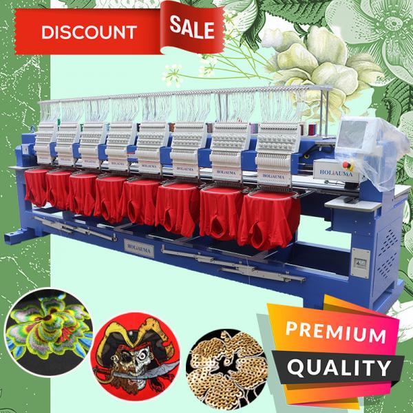 15 needles 400*450mm cap t-shirt flat 3d 8 head computer embroidery machine for